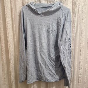Light Gray Hooded Long Sleeve Shirt